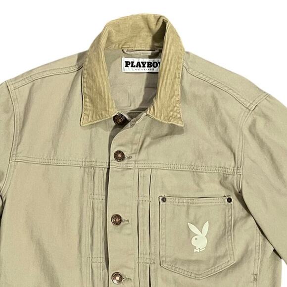 Playboy by Pacsun Mens Pumice Stone Denim Jacket Size Medium - Picture 12 of 14